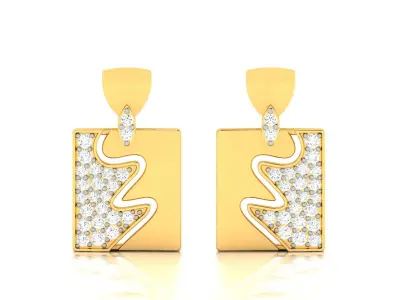 Women Pendant Earrings Set 3dm stl FBX OBJ Render Detail 3D print model