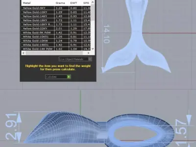 Whale Tail Pendant 3D print model