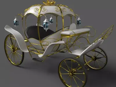 Cinderella Pumpkin Carriage Low-poly 3D model