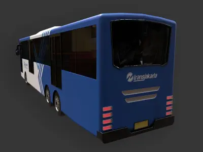 Bus Rapid Transit - Bus TransJakarta 3D model