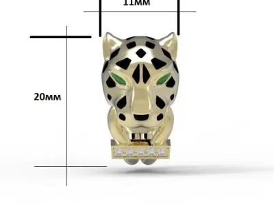 panter de earrings  3D print model