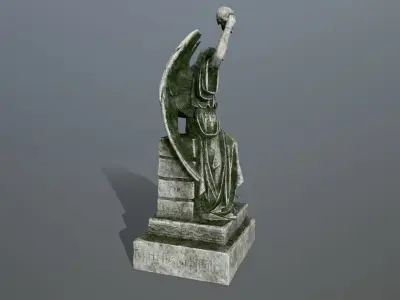statue 2 of angel Low-poly 3D model