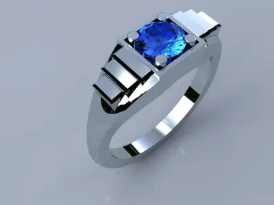 Ladies 5mm Diamond Ring Gold Silver Platinum Jewelry 3D print model