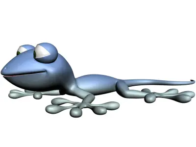 Cartoon Gecko RIGGED Low-poly 3D model