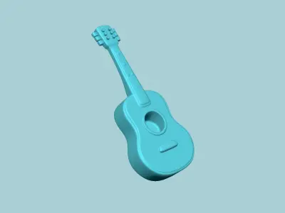 Cartoon Guitar Vase - Artificial Plant Pot - STL Printable 3D print model