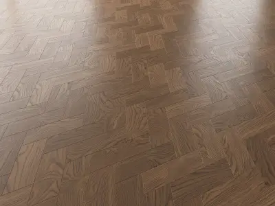 Parquet Oak Black Walnut Brushed set 5 3D model