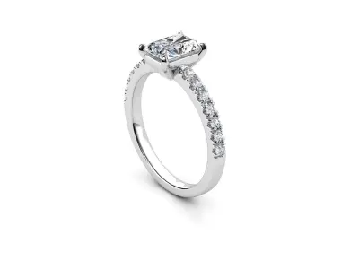 ZDR093 princess cut diamond engagement ring 3D print model