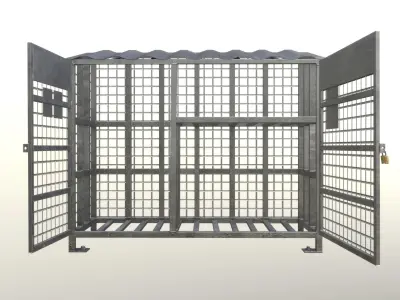 Gas Cylinder Cage Clean Low-poly 3D model