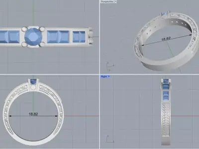 ring woman 3D print model 11