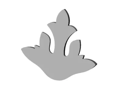 Floral motif rosette applique carving molding relief onlay 3D print model