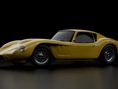 1960s GT coupe  Low-poly 3D model