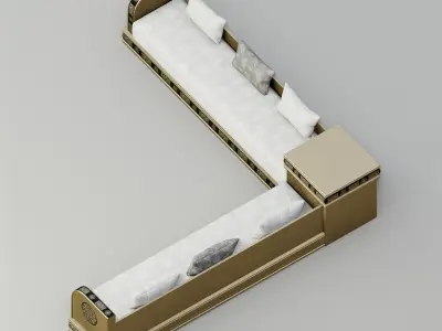 Traditional Moroccan sofa 3D model