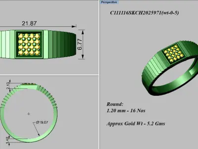 light weight gold diamond rings-C111116SKCH2025971wt-0-5 3D print model