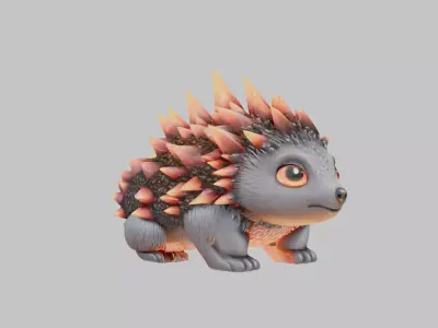 Cute Chibi Lava Rock Monster Low-poly 3D model