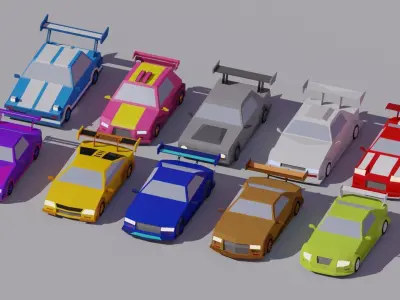 Lowpoly Racing Car Low-poly 3D model purchase