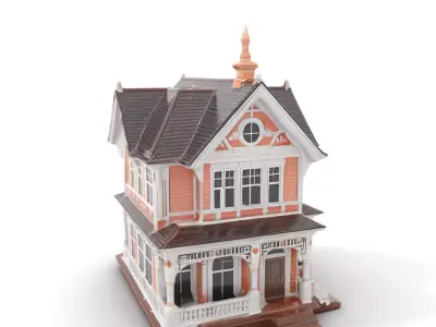 Victorian Peach House model pack Low-poly 3D model