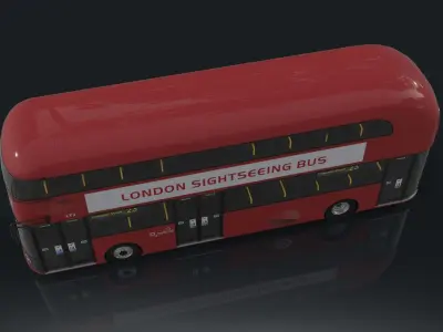 Double-decker bus Low-poly 3D model