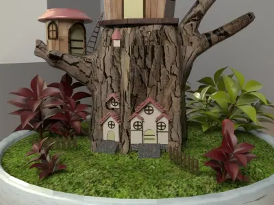 creative pot flower  3D model