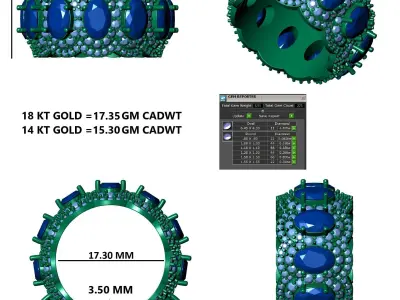 Luxury Oval-Cut Eternity Band Ring 3D print model