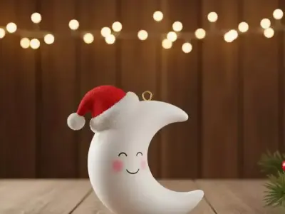 Jolly Crescent Moon 3D print model