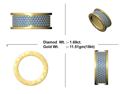 Bvlgari Diamond Ring 3D print model
