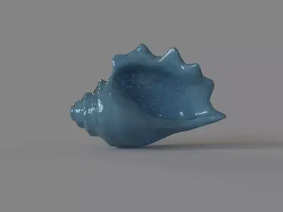 Triton Shell Steel Blue Blown Glass 3D model