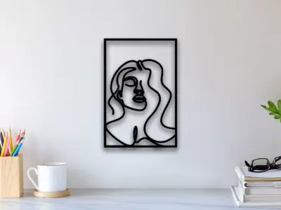 Woman Face Wall Art 3D print model