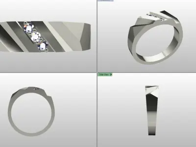 Man sport silver ring 3D print model