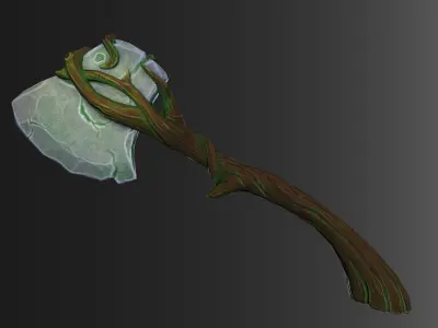 Stylized forest axe Low-poly 3D model