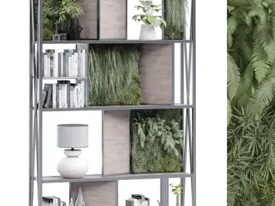 interior plant and decoration partition set 341 3D model