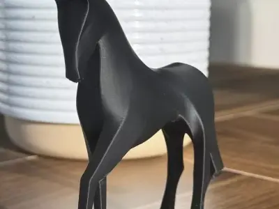 Black Horse 3D Statue Low-poly 3D model