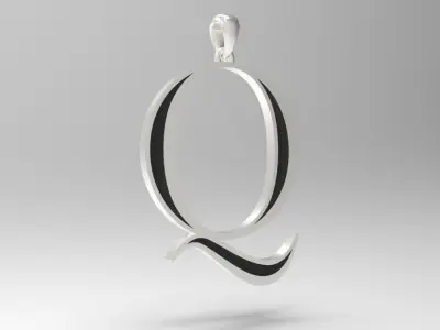 Alphabet Latin Q 3D print model