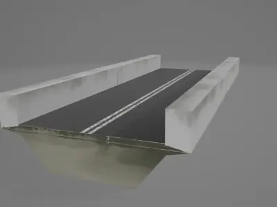 Stylized Low Poly Overpass Free low-poly 3D model