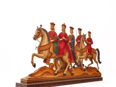 Regal Cavalry Procession model pack Low-poly 3D model