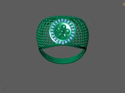 Women Ring With Stone Diamond Ready STL 3DM Models Womens Rings 3D print model shop