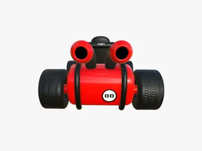 Cartoon Kart G01 Red - Vehicle Racing Design Low-poly 3D model