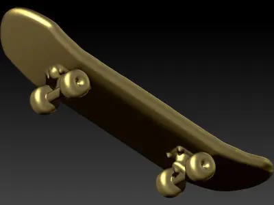 Skateboard 3D Charm Pendant 3D print model