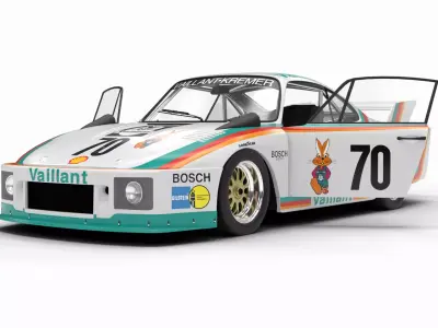 Porsche 935 77 1977 Vaillant DRM Racing 3d model HQ 3D model