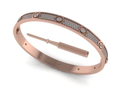 Love Bracelet Diamonds - SIZE 19 3D print model