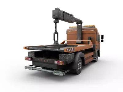 Car towing Low-poly 3D model