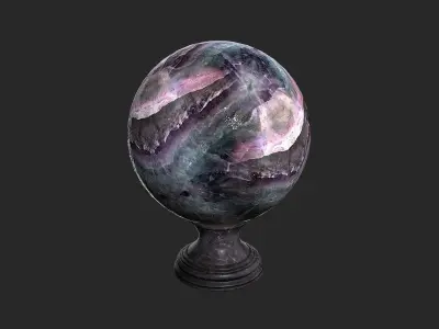 Fortune teller Black Mineral Crystal Ball Low-poly 3D model
