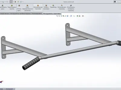 Horizontal bar on the wall  3D print model