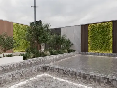 Modern house Low-poly 3D model