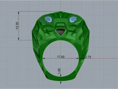 jewelry ring with stones 3D print model