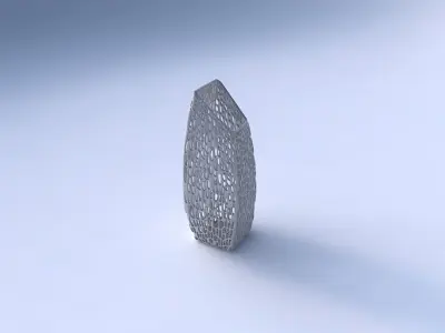 Vase bent rectangle with dense organic lattice 2 3D print model