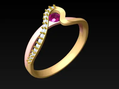 Diamond Ring - Womens Rings - N726958 3D print model