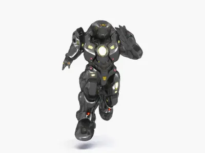 Futuristic Robot fighter AI Robot Character Low-poly 3D model