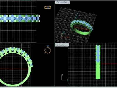 jeweled ring Free 3D print model