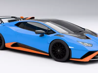 Lamborghini Huracan STO Low-poly 3D model