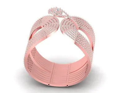 Elegant Bow Knot Multi-Strand Diamond Ring 3D Model 741 3D print model